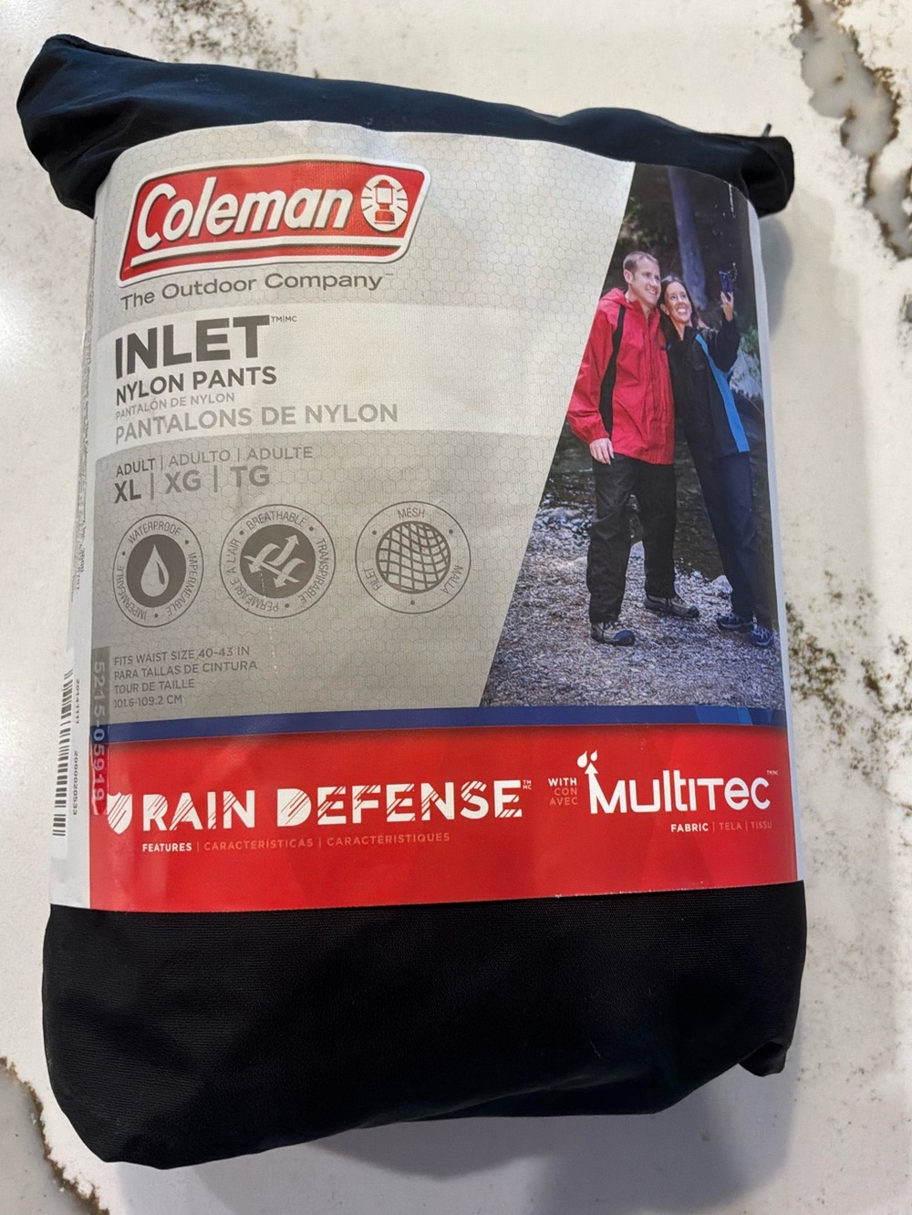 NEW Coleman Black Inlet Adult Waterproof Nylon Cargo Rain Pants